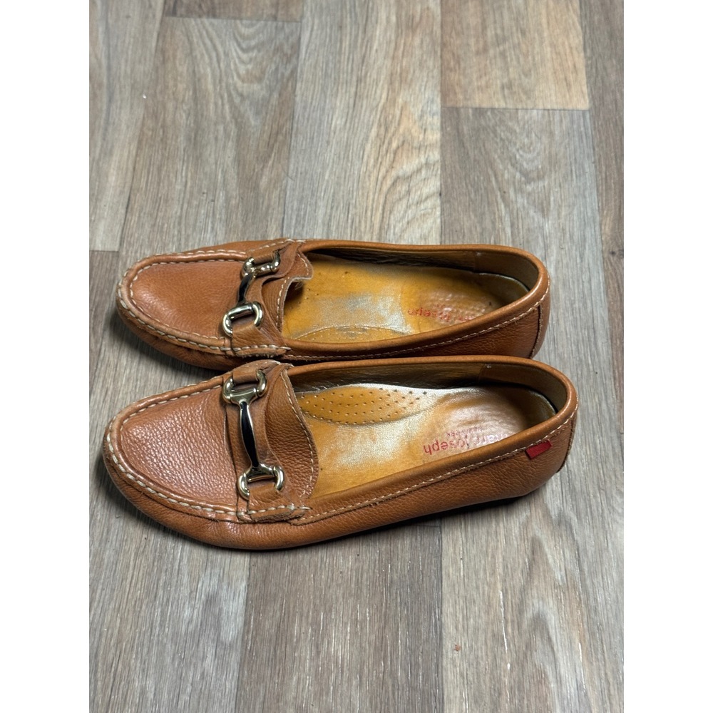 Marc Joseph New York Grand Street buckle loafers Women Tan Pebbled Leather 7.5 - Picture 9 of 10